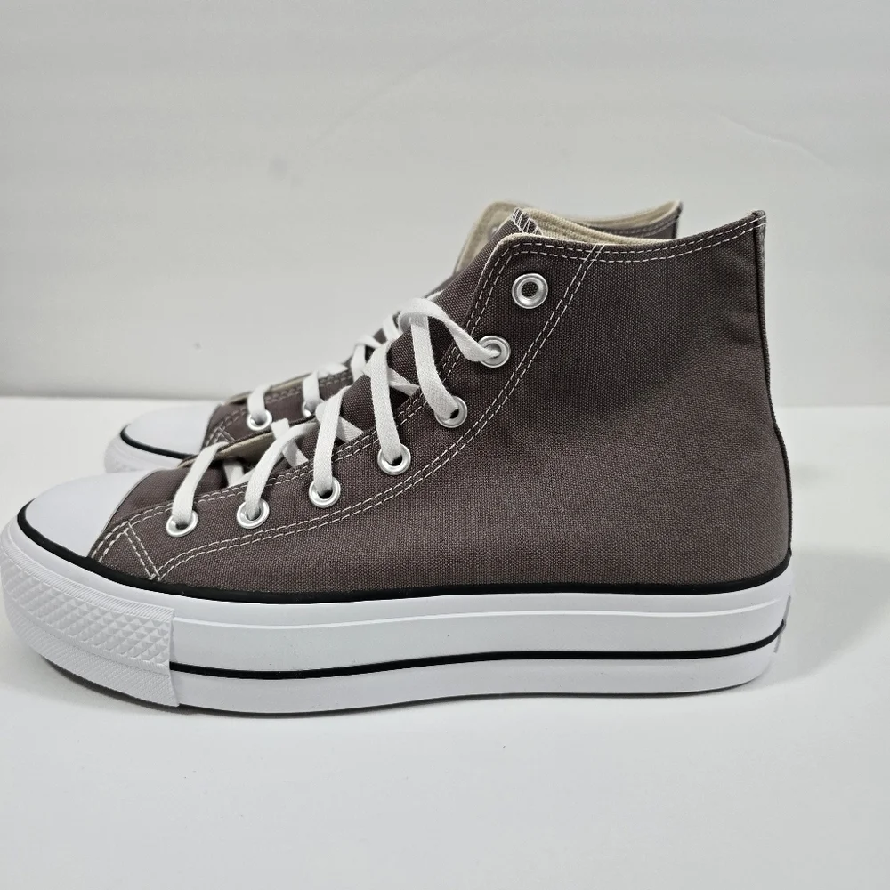 Converse All Stars Canvas Chunks Trainer  Gray High-Top Sneakers Womens Size 9.5 - Picture 5 of 16